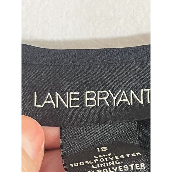 Lane Bryant Dress 18 Black Tank Midi Crinkle Neutral Minimalist Capsule Staple - Picture 2 of 13